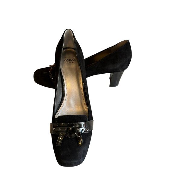 Circa Joan and David Luxe black suede bow detail pumps 8.5 - Picture 2 of 8